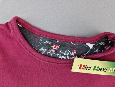 Sweatkleidchen Gr. 92/98 Topolino bordeaux/grau mit Katzen