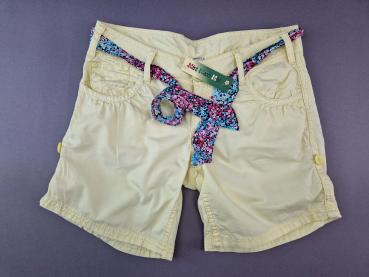 kurze Sommerhose Gr. 164 H&M hellgelb mit buntem Gürtel