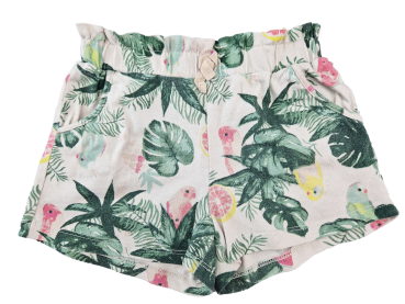 Stoffshorts Gr. 98/104 H&M grün Blumen mit Gummibund