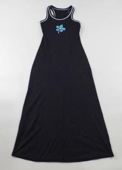 Trägerkleid Gr. 170/176 lang und schwarz mit Blume