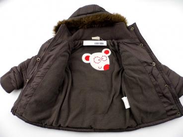 Winteranorak Gr. 74 my litte bear dunkelbraun mit Maus und Kuschelkaputze