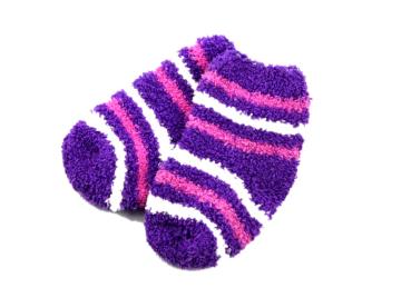 Kuschelsocken 12cm Gr. 19-21 lila gestreift