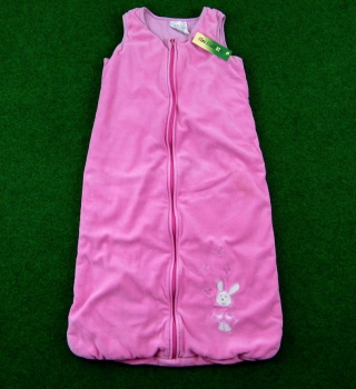 Samtschlafsack Gr. 80/86 Aldi rosa mit Häschen