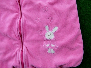 Samtschlafsack Gr. 80/86 Aldi rosa mit Häschen