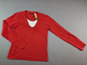 Langarmshirt Gr. 158/164 rot mit V-Ausschnitt