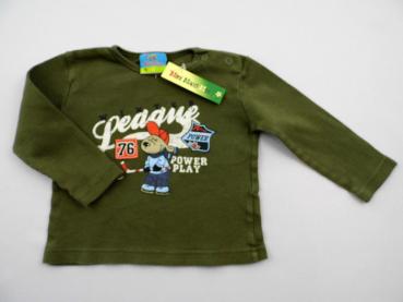 Langarmshirt Gr. 74/80 Topolino olivgrün mit Hockeyplayer