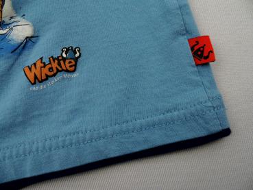 T-Shirt Gr. 74 Wickie hellblau 2-Lagen-Look mit Wikinger