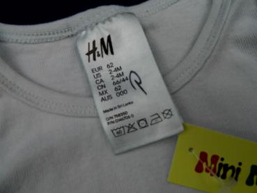 Hemdbody Gr. 62 H&M weiß