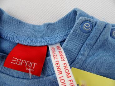 Langarmshirt Gr. 62 Esprit hellblau Knopfleiste