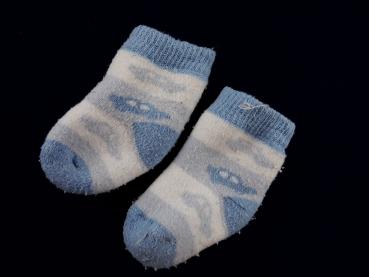 Socken 8cm Gr. 14-15 hellblau/weiß