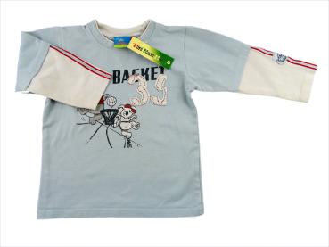 Langarmshirt Gr. 86 Topolino hellblau/weiß 2-Lagen-Look Teddymotiv