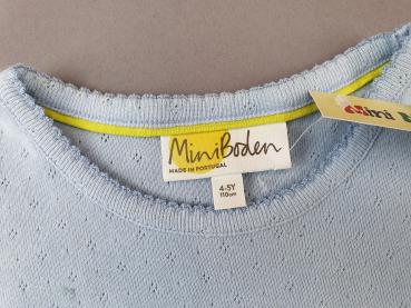 T-Shirt Gr. 98 Mini Boden hellblau mit Lochmuster