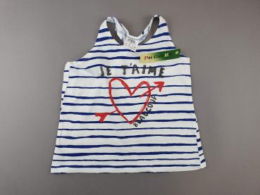 cooles Achselshirt Gr. 98/104 Zara weiß/blau Je t´aime