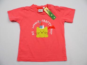 T-Shirt Gr. 80/86 AWG lachsfarben mit Tierchen und Schleife