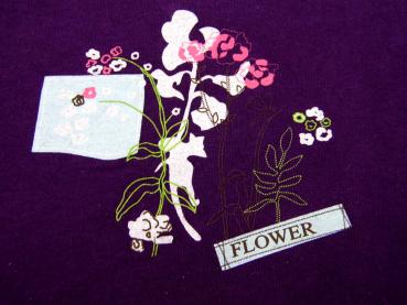 T-Shirt Gr. 80/86 lila mit Blumenmotiv