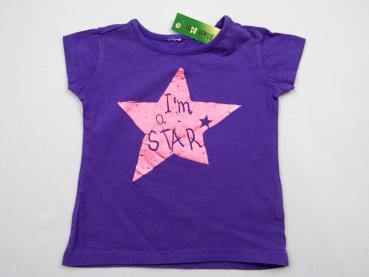 T-Shirt Gr. 80 lila mit Glitzerstern rosa