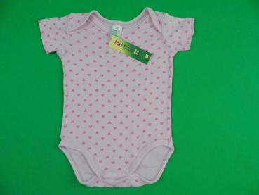 Kurzarmbody Gr. 68 Ernsting's Family rosa mit Herzchen