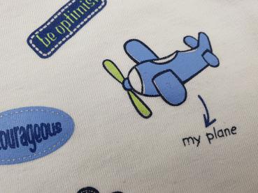 T-Shirt Gr. 68 weiss/hellblau first flying lesson