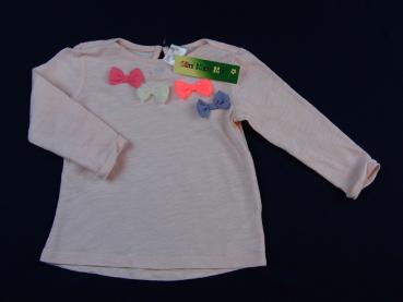 Langarmshirt Gr. 68/74 H&M apricot mit bunten Schleifchen