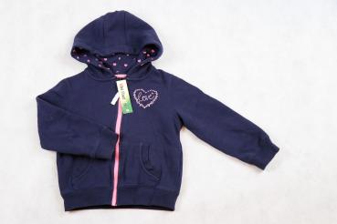 kuschlige Sweatjacke Gr. 92/98 blau/lila Herzen * Zwillinge *