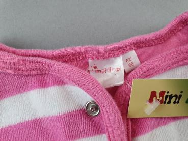 Samtjacke Gr. 62/68 Aldi pink/weiß Blockstreifen