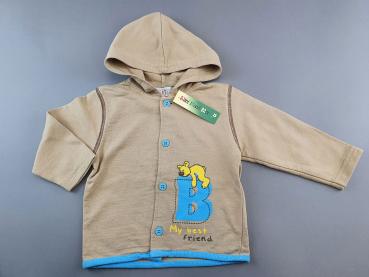 Sweatjacke Gr. 74 Berti hellbraun Teddy