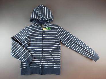 Sweatjacke Gr. 152/158 H&M blau mit weißen Streifen kaputze