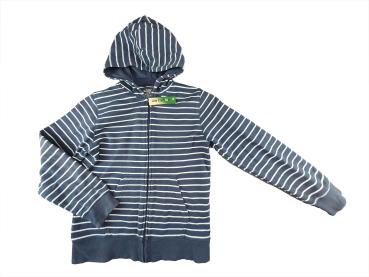 Sweatjacke Gr. 152/158 H&M blau mit weißen Streifen kaputze