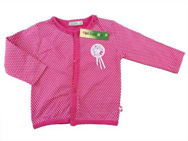 leichte Jacke Gr. 68/74 pink mit weißen Sternen Rüschen