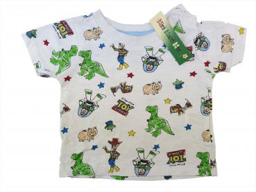 T-Shirt Gr. 62 weiß mit bunten Dinos, Tiere * Zwillinge