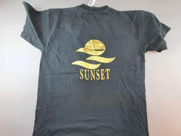 T-Shirt Gr. L schwarz Sunset goldener Aufdruck