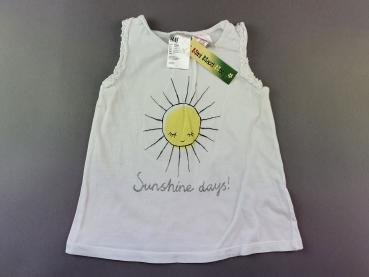 Sommershirt Gr. 92/98 H&M weiß Sonne Glitzer Rüschen