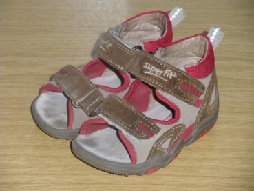 Lauflernsandalen Gr. 20 Superfit hellbraun/rot