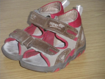 Lauflernsandalen Gr. 20 Superfit hellbraun/rot