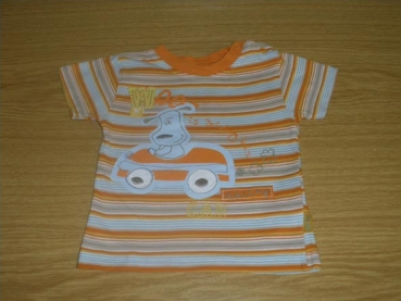 Ringelshirt Gr. 68/74 N-joy orange mit Auto