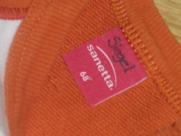 Sweatshirt Gr. 68 Sanetta orange