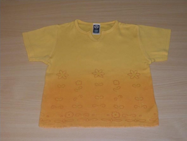 T-Shirt Gr. 92/98 C&A gelb mit Glitzerblumen