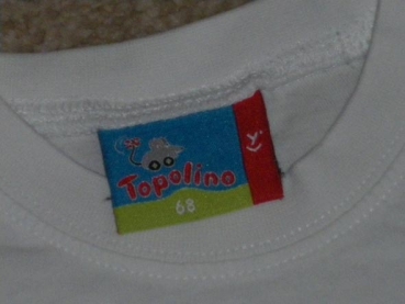 T-Shirt Gr. 68/74 Topolino weiß mit kleinem Auto