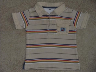 Poloshirt Gr. 80 hellbraun gestreift