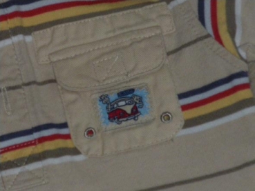 Poloshirt Gr. 80 hellbraun gestreift