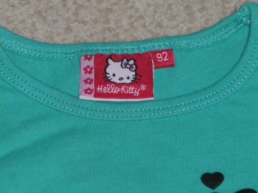 Langarmshirt Gr. 86/92 Hello Kitty grün