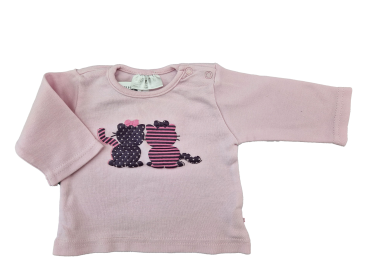 Langarmshirt Gr. 56 kik rosa mit Katzen