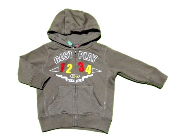 Sweatjacke Gr. 74 Topolino braun mit Filzaufdruck