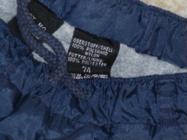 Thermohose Gr. 74 Jacky blau mit grauem Fleece gefüttert