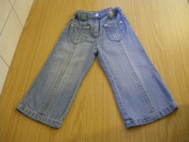 Jeans Gr. 80/86 Topolino hellblau mit Blümchen