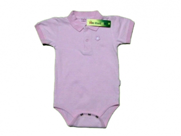 Stretchbody Gr. 80/86 Tüpfel rosa mit Kragen Poloshirt kurzarm