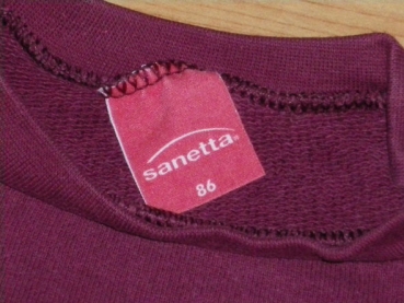 Sweatshirt Gr. 80 Sanetta bordeaux