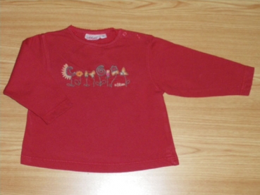 Langarmshirt Gr. 80 s.Oliver rot mit Blumenstickerei