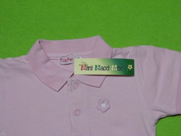 Stretchbody Gr. 80/86 Tüpfel rosa mit Kragen Poloshirt kurzarm