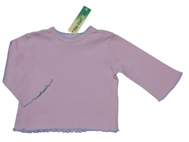 Langarmshirt Gr. 68 C&A rosa mit hellblauem Wellensaum